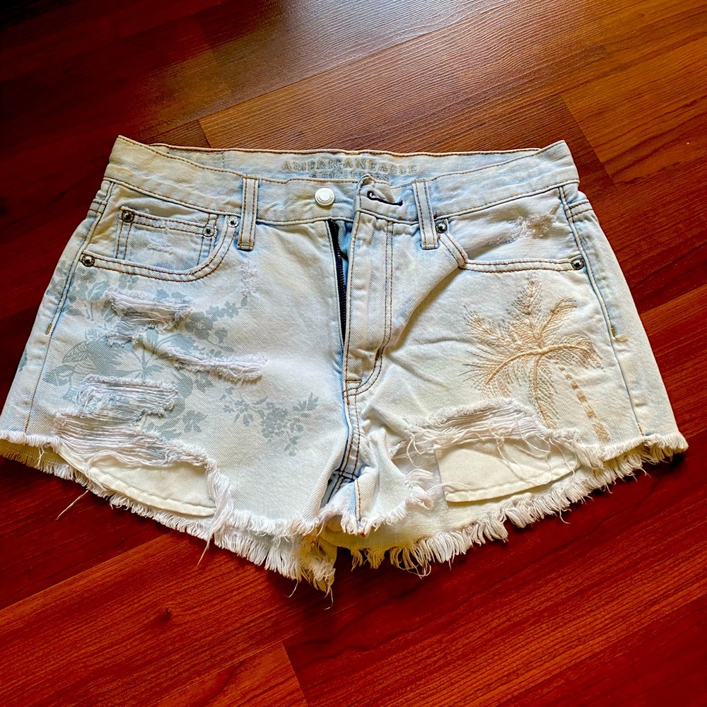 Distressed American Eagle jean shorts